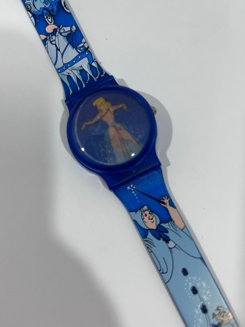 FANTASMA Disney Cinderella Holographic Blue/Pink 90s Wrist Watch Vintage y2k NEW
